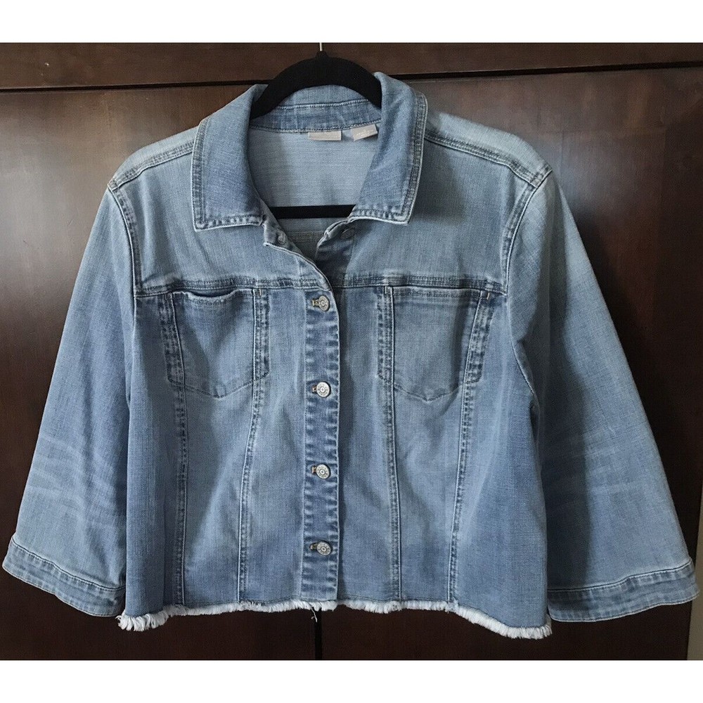 Chicos XL Cropped Denim Jacket “Chico’s Size 3”